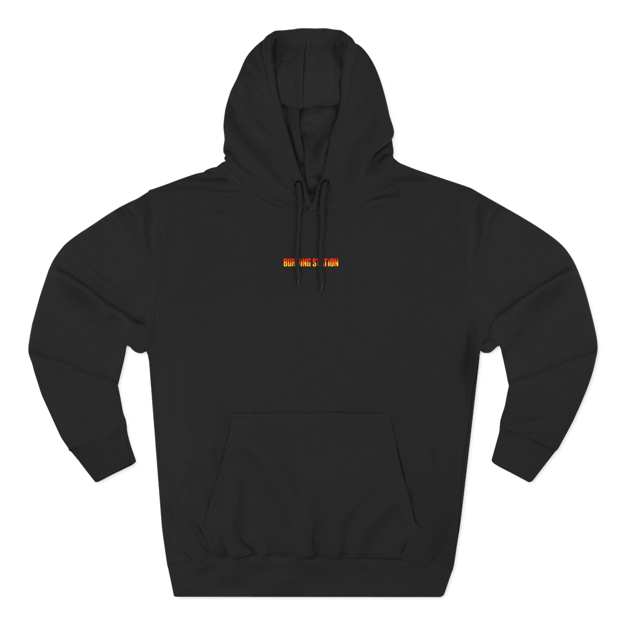 Three-Panel Fleece Hoodie – Burning Station Rock/Metal Edition