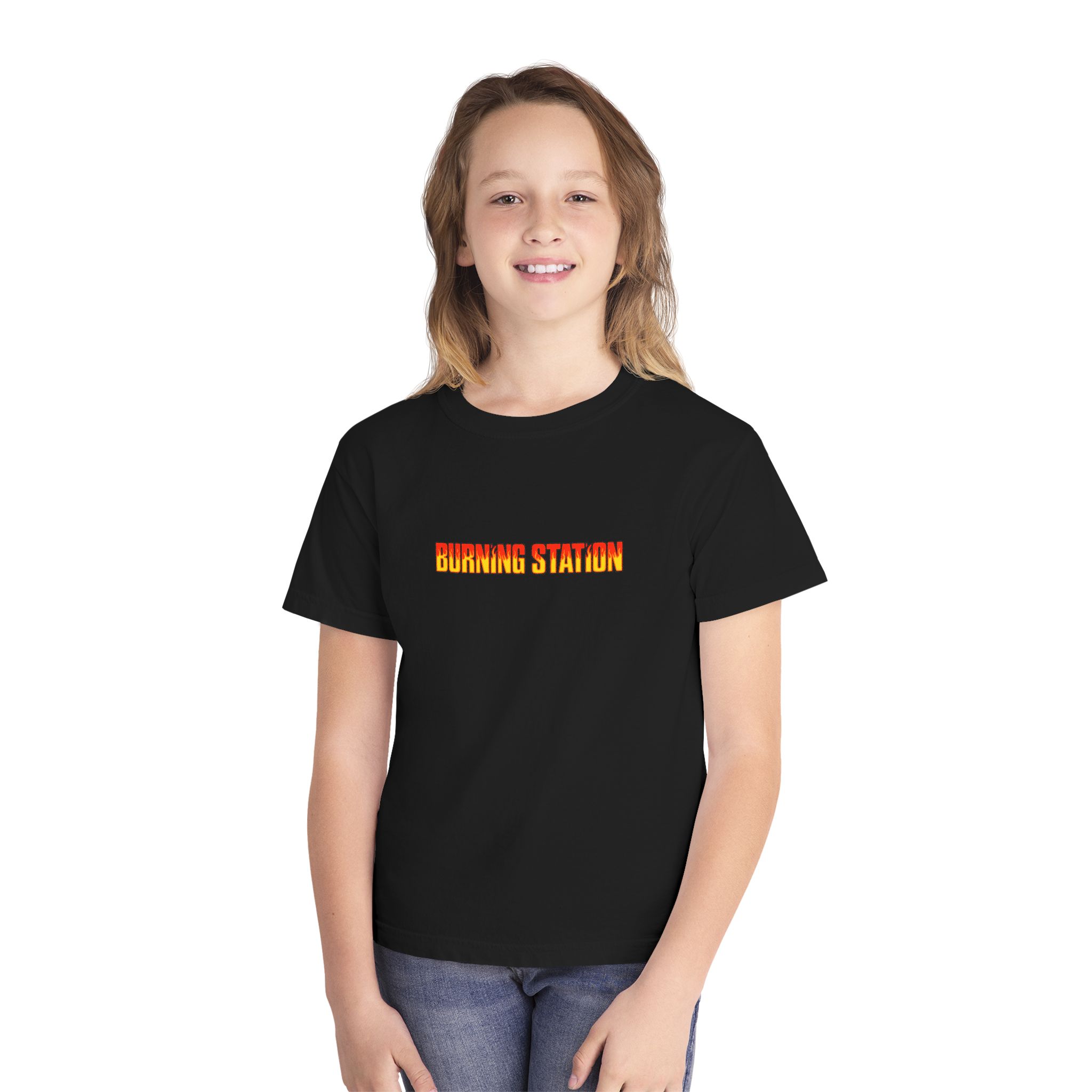 Youth Midweight Tee – Burning Station Rock/Metal Edition - Image 3