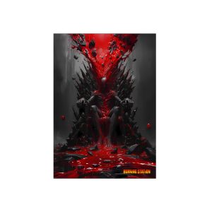 Crimson Throne  – Burning Station Rock/Metal Wall Art