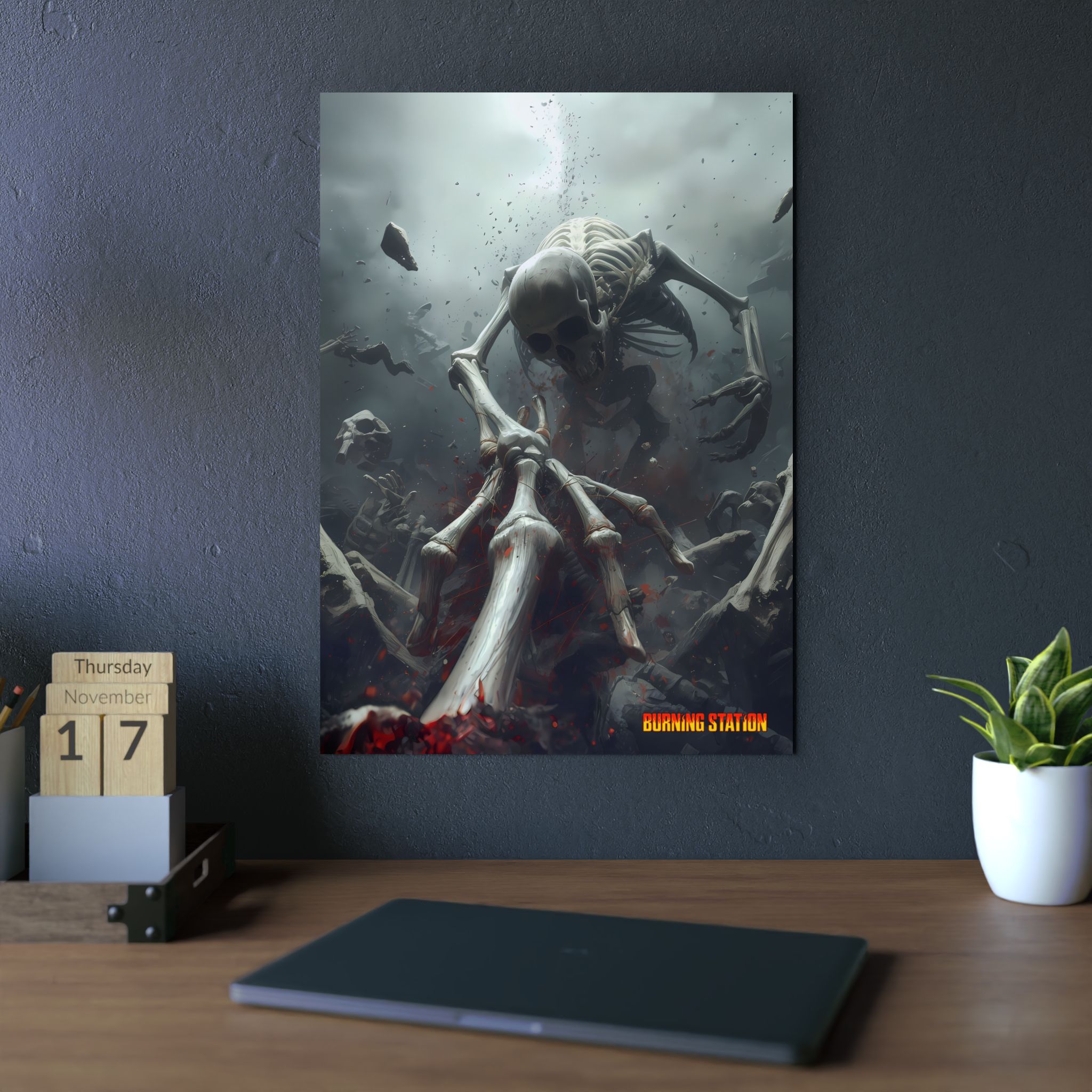 Borrowed Bones – Burning Station Rock/Metal Wall Art - Image 2