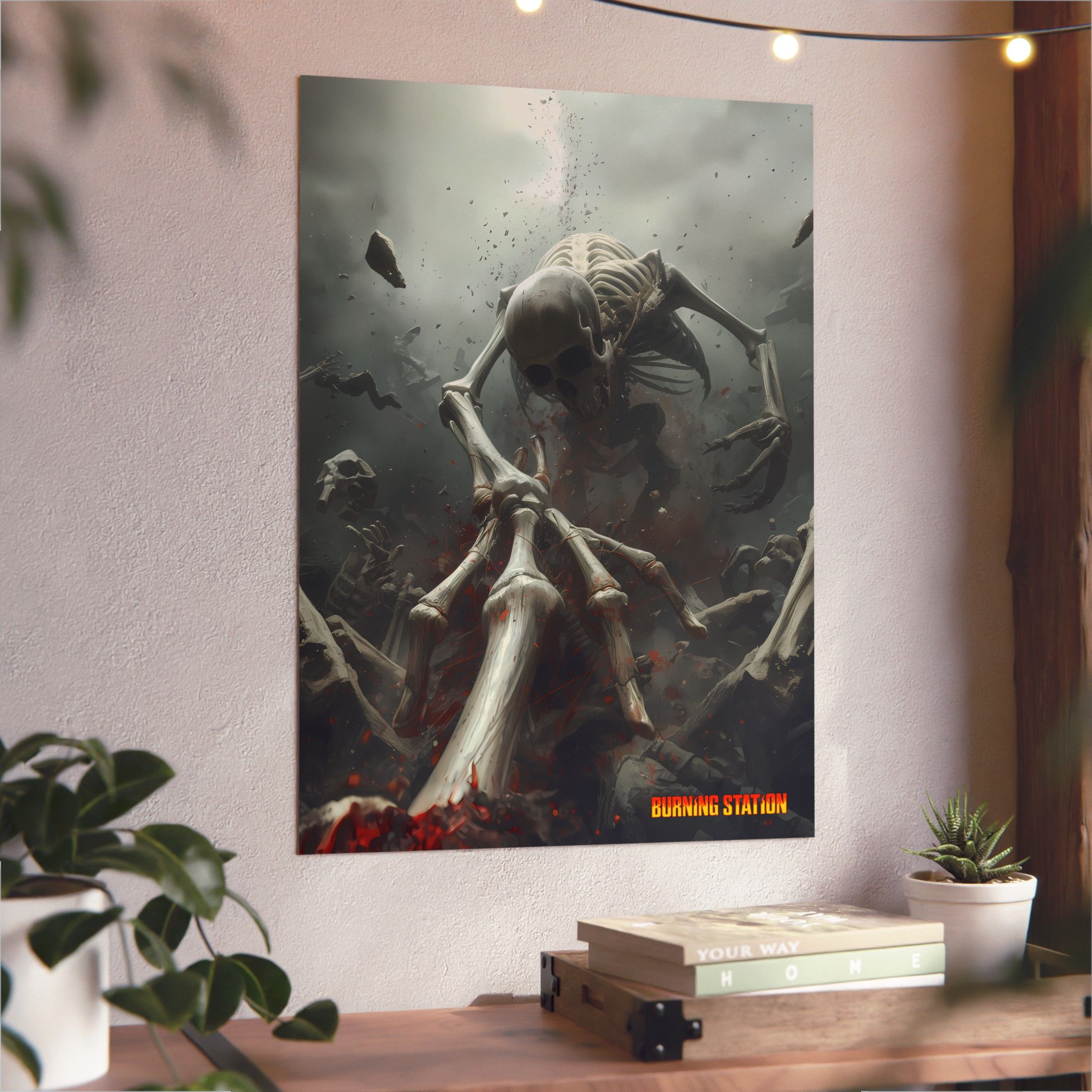 Borrowed Bones – Burning Station Rock/Metal Wall Art - Image 4