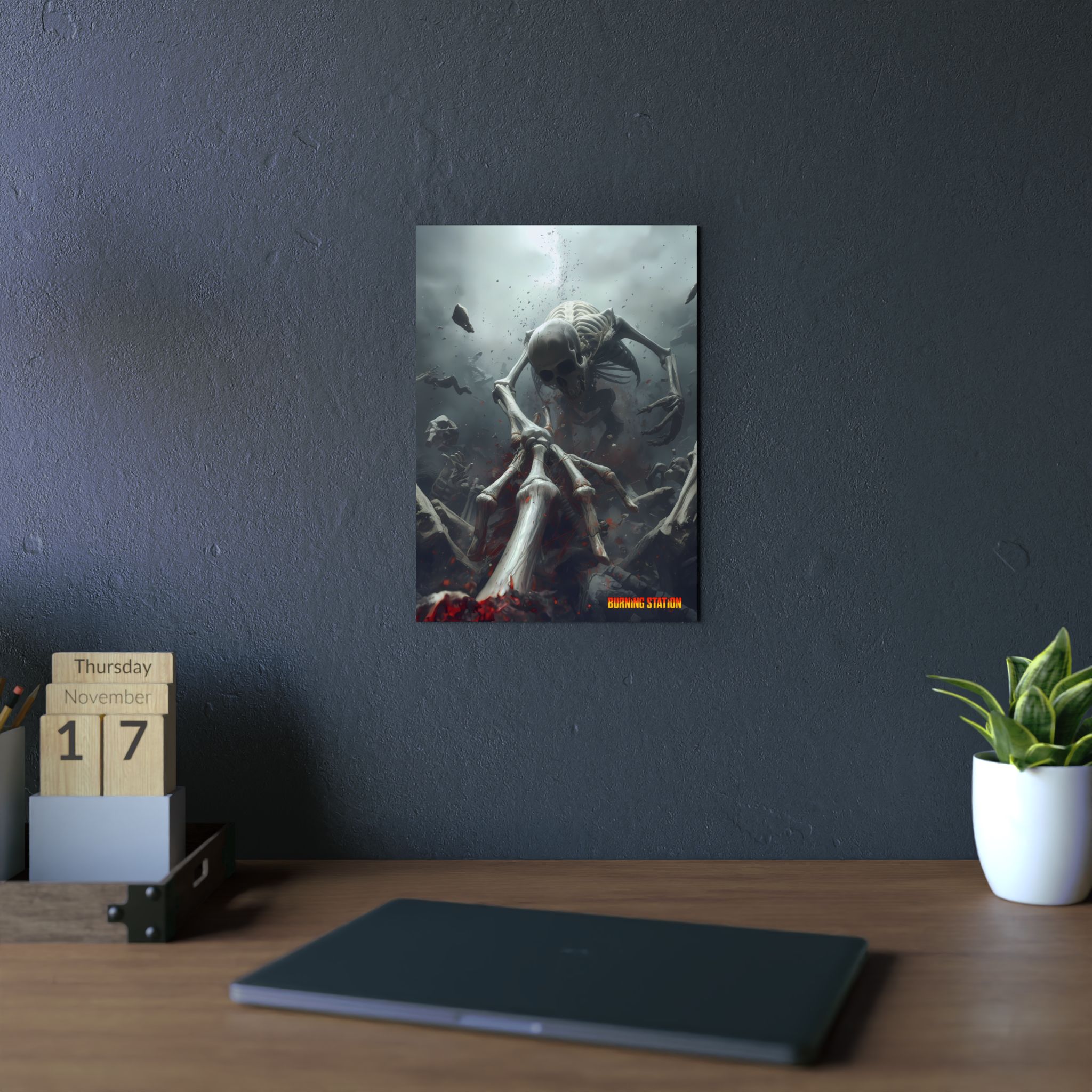 Borrowed Bones – Burning Station Rock/Metal Wall Art - Image 5