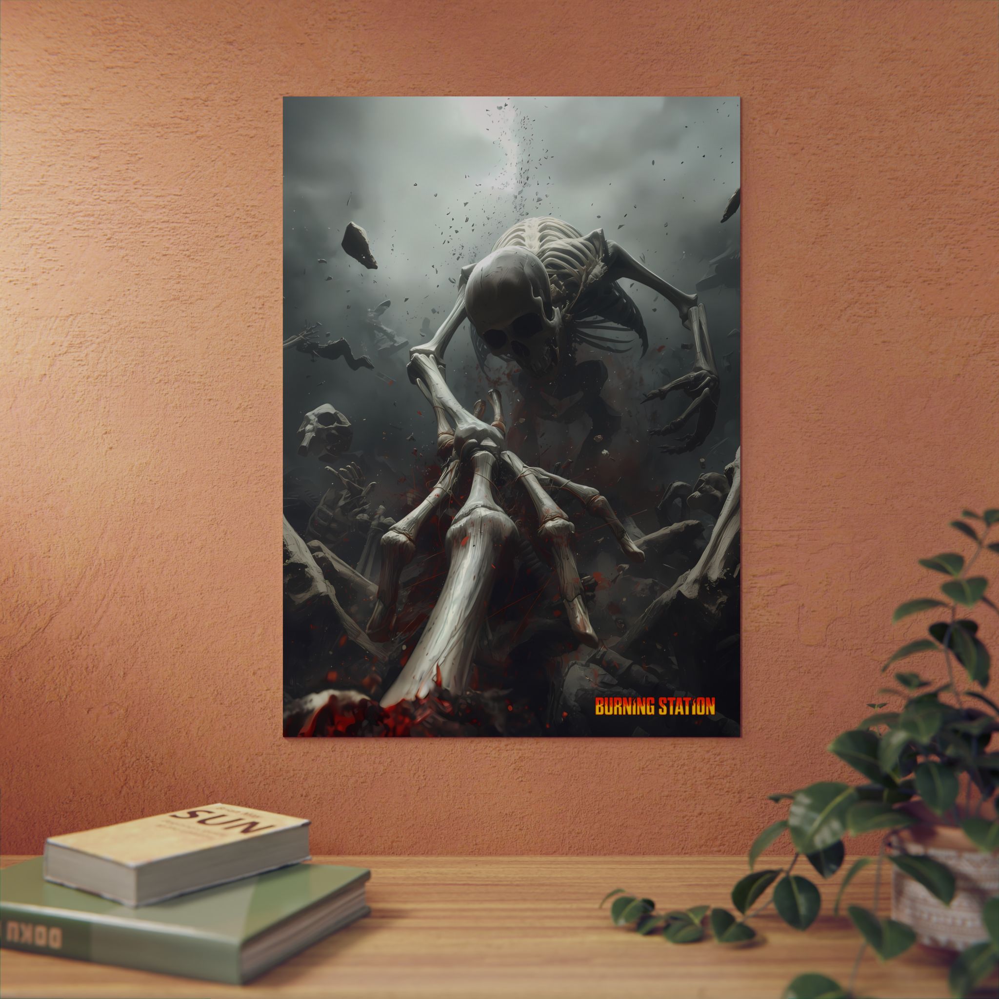 Borrowed Bones – Burning Station Rock/Metal Wall Art - Image 3